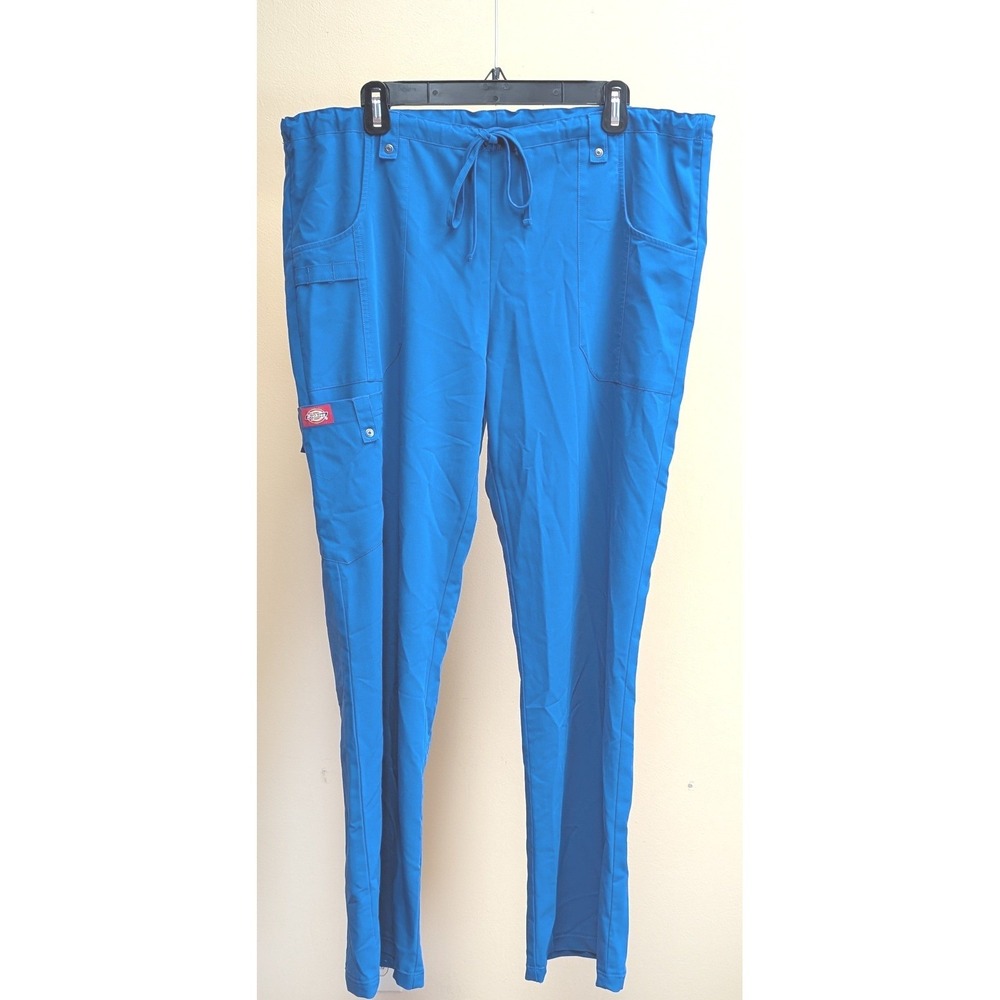 Set Of 2 Dickies Royal Blue Medical Scrub Cargo Pants Drawstring Waist Tall XL
